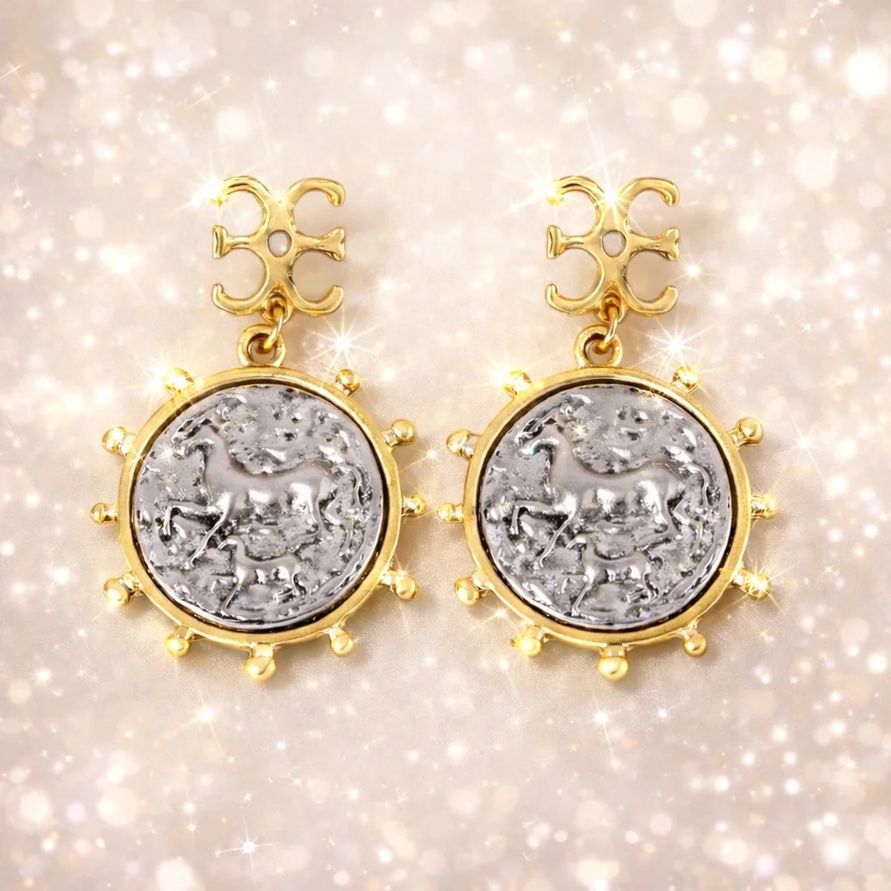 Luxe Mixed Metal Large Statement Pendant Earrings!